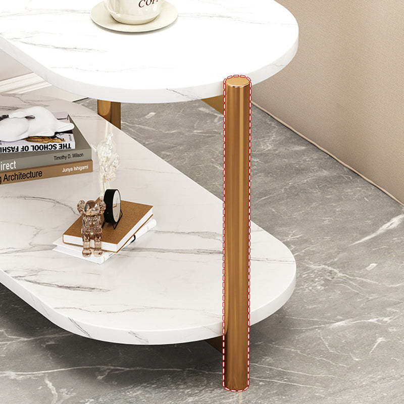 Nordic Long Oval Iron 3-Tier Side Table