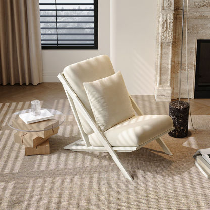 Scandinavian Velvet Steel Recliner