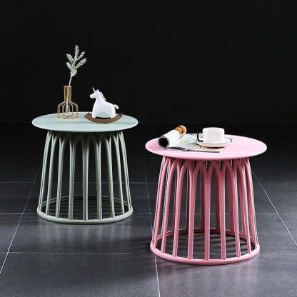 Scandinavian Skeleton Column Side Table — Black