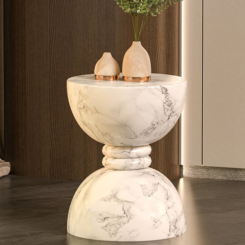 Minimalist Marble Magnesium Oxide End Table