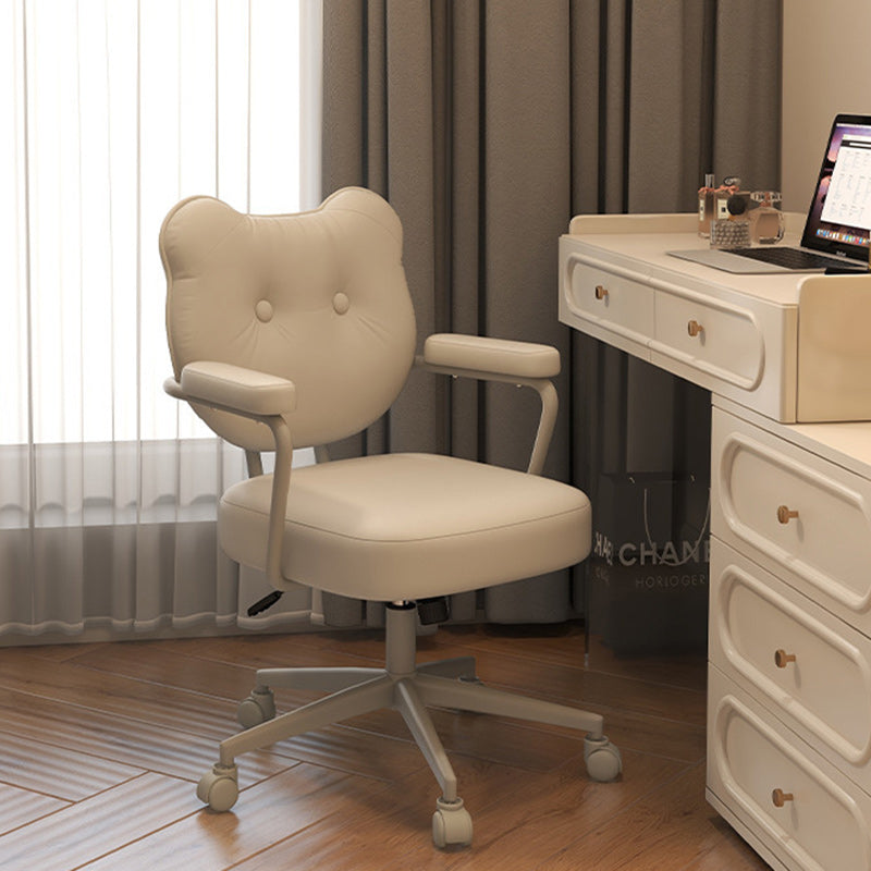 Contemporary PU Leather Bear Square Vanity Stool