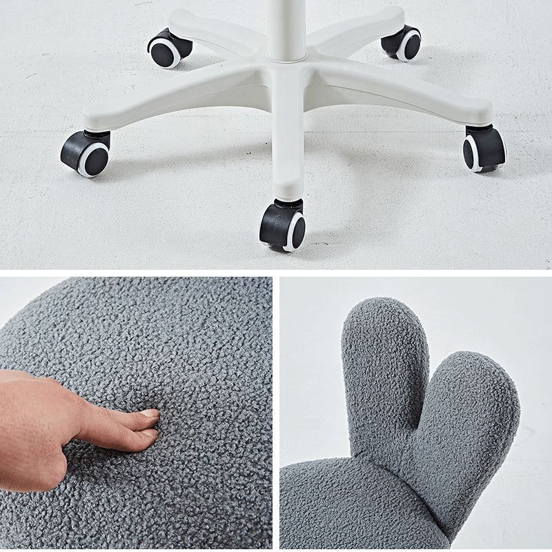 Minimalist Lambswool Metal Vanity Stool