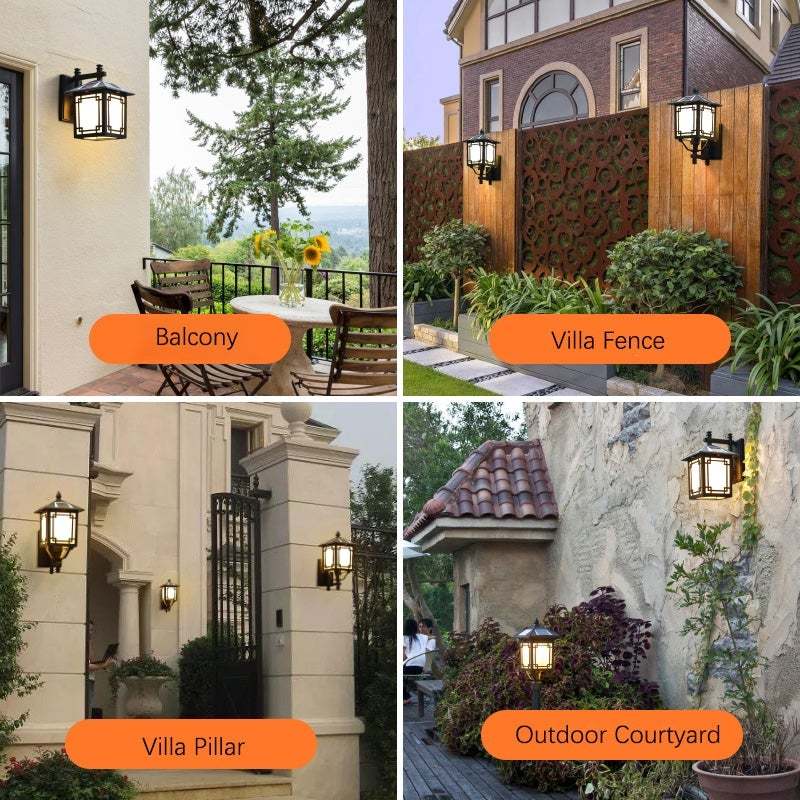 Up-Down Black Vintage Solar Outdoor Lantern