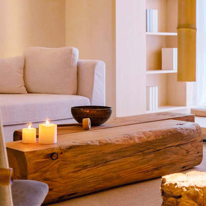Japanese Long Wood End Table