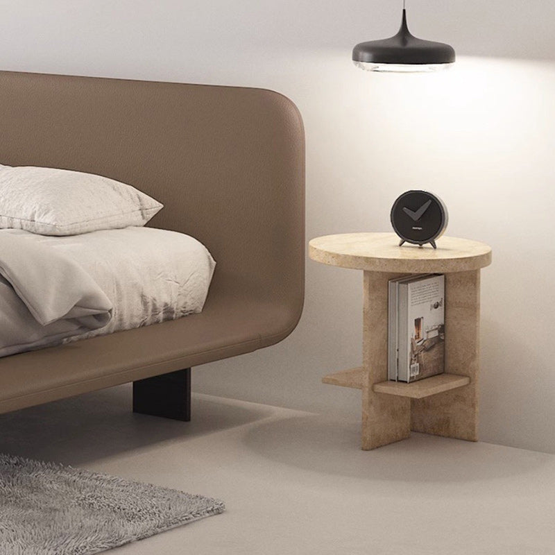Nordic Travertine Chrysoprase Side Table