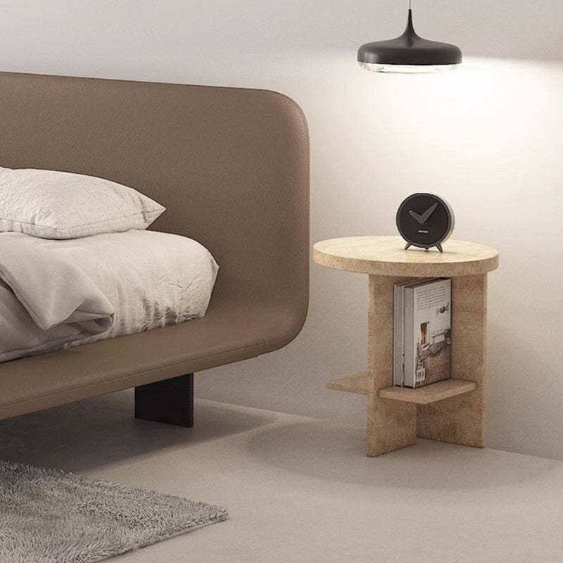 Nordic Travertine Chrysoprase Side Table