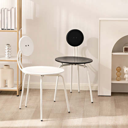 Vintage Round Rubberwood Steel Vanity Stool