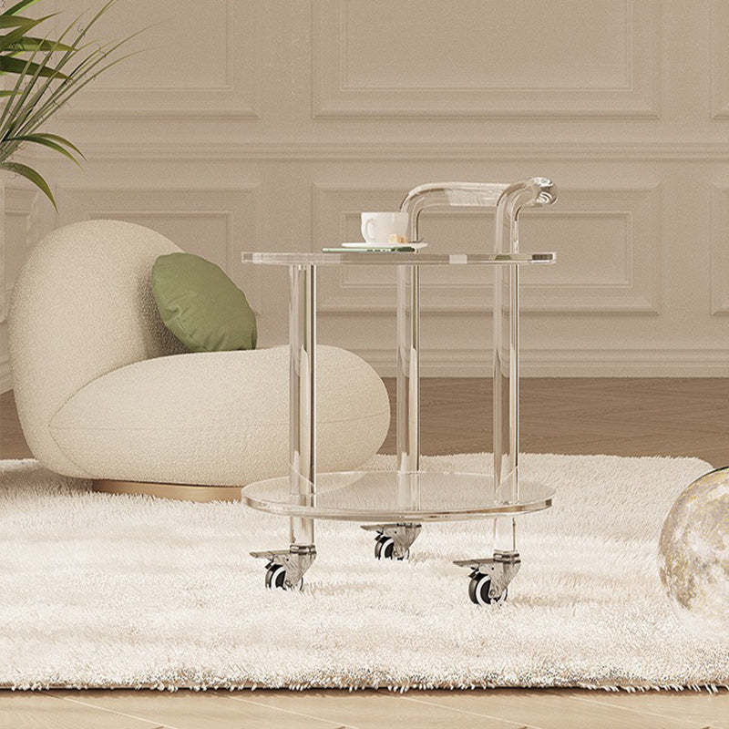 Contemporary Round Acrylic 2-Tier End Table