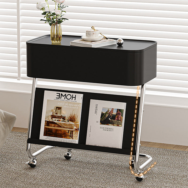 Contemporary Steel 1-Drawer Side Table