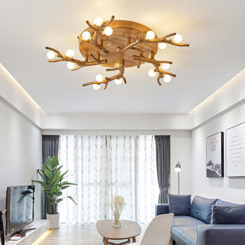 Scandinavian Polymer Branch Ball Ceiling Light
