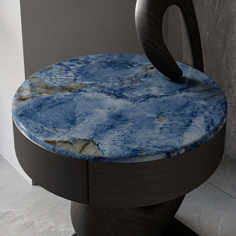Modern Luxury Swan Stone Wood End Table