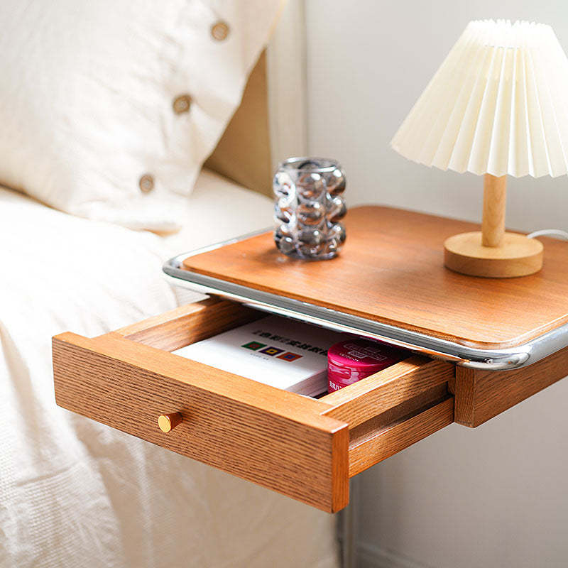 Minimalist Wood Steel End Table