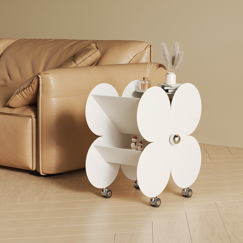 Contemporary Flower Iron 2-Tier End Table