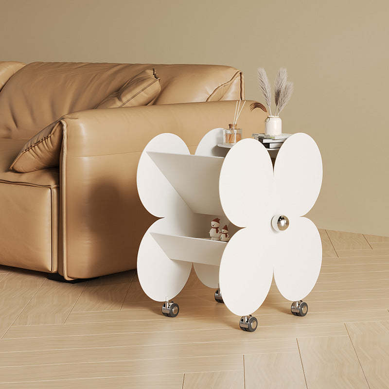 Contemporary Flower Iron 2-Tier End Table