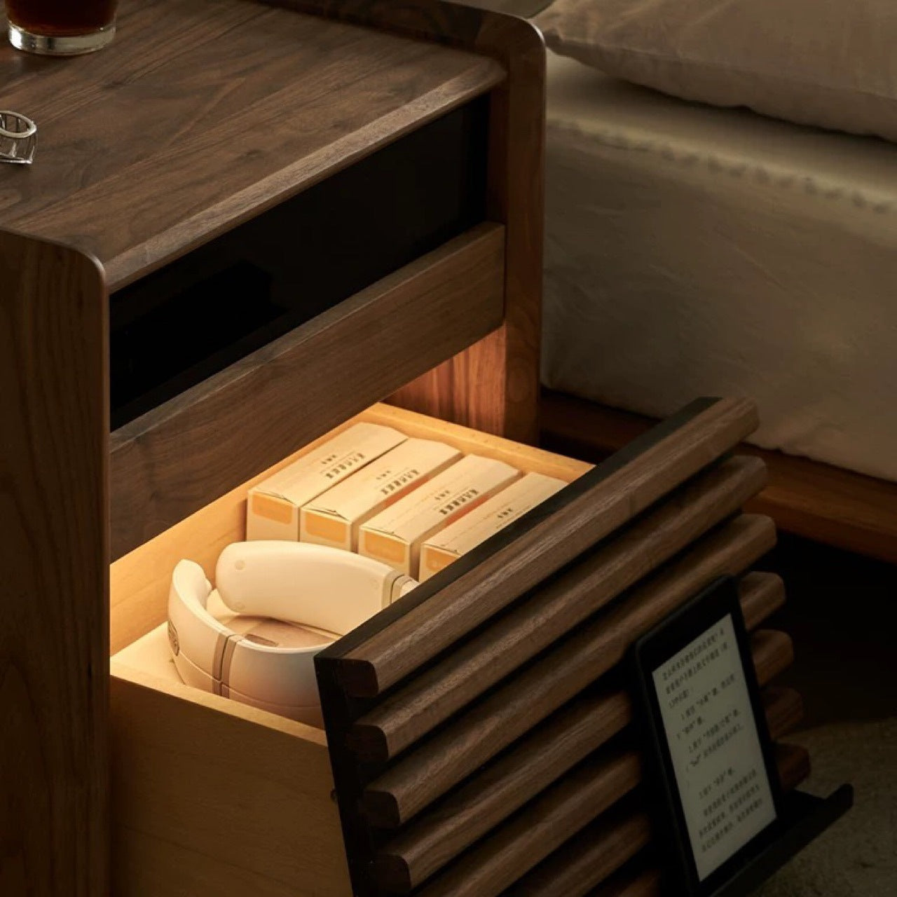 Nordic Rectangular Wood 2-Drawer Nightstand