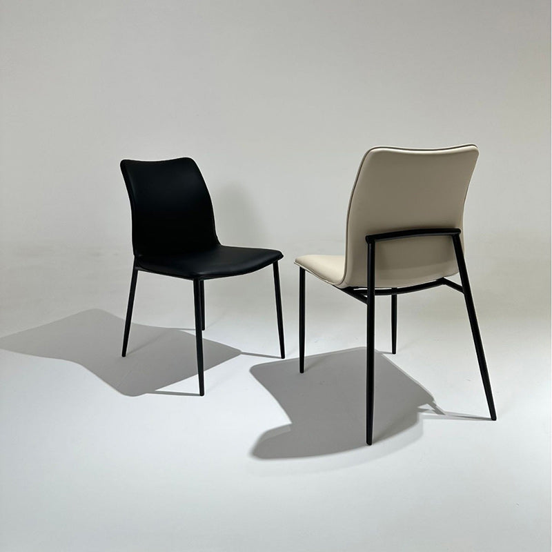Minimalist Leather Steel Dining Chair