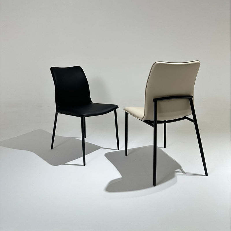 Minimalist Leather Steel Dining Chair