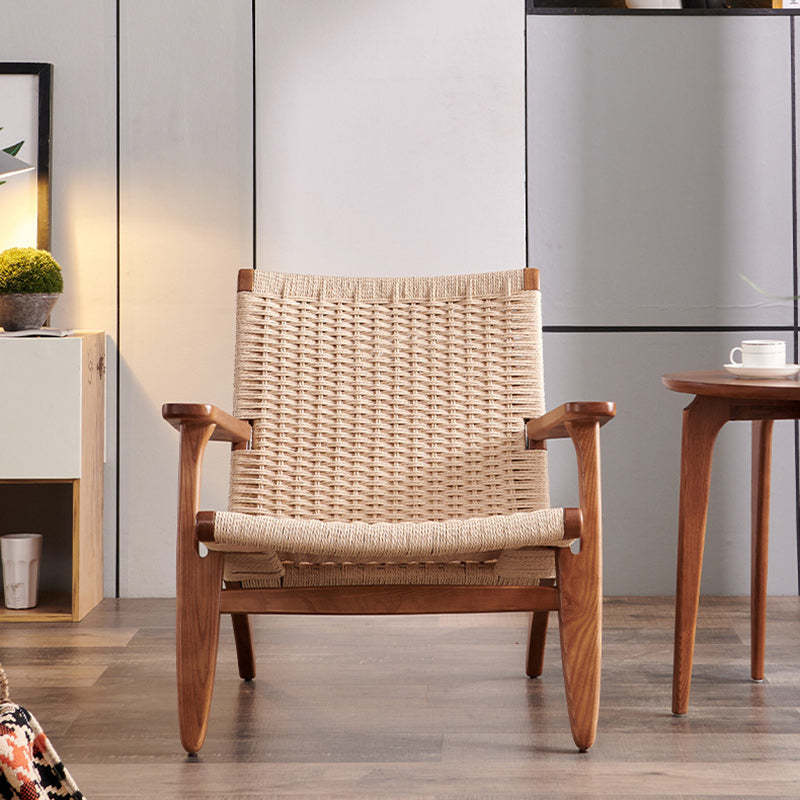 Chinese Kraft Rope Wood Accent Chair