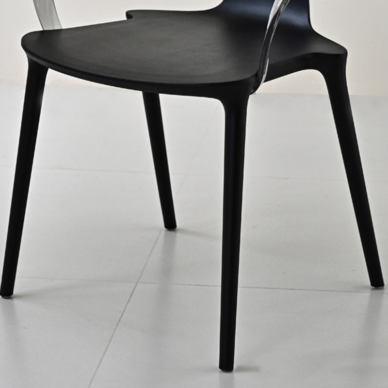 Minimalist Curve Frame Plastic Dining Armchair