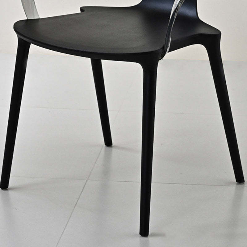 Minimalist Curve Frame Plastic Dining Armchair