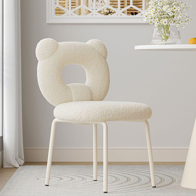 Square Iron Wool Vanity Stool