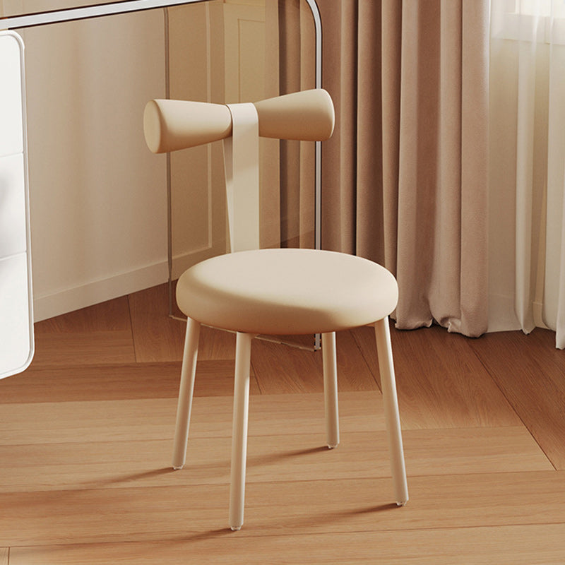 Art Deco Cream Candy Fabric Vanity Stool