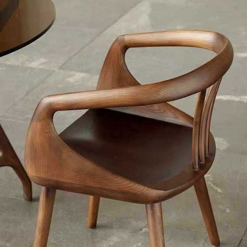 Scandinavian Curved Wood Dining Chair