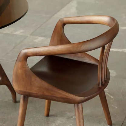 Scandinavian Curved Wood Dining Chair