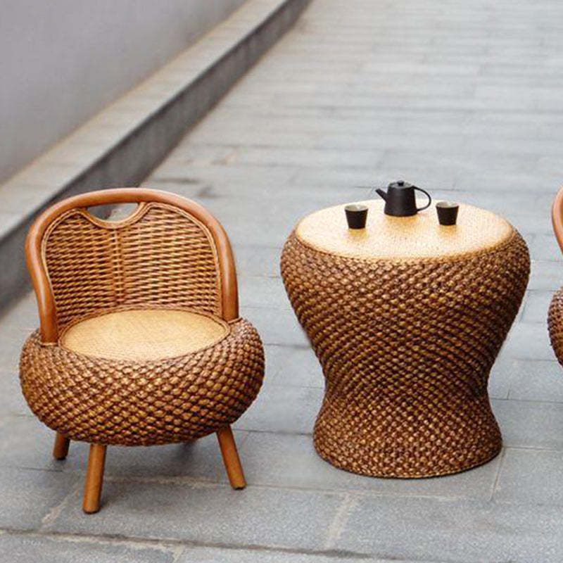 Vintage Orb Curved Bamboo Rattan Chair
