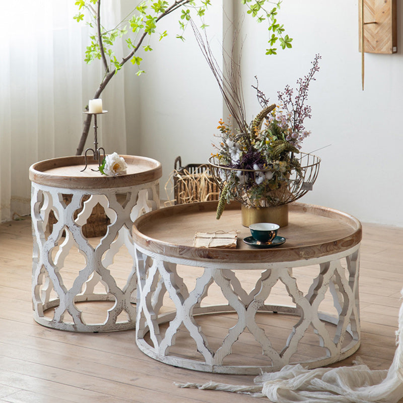 Modern Art Deco Petals Wood Coffee Table