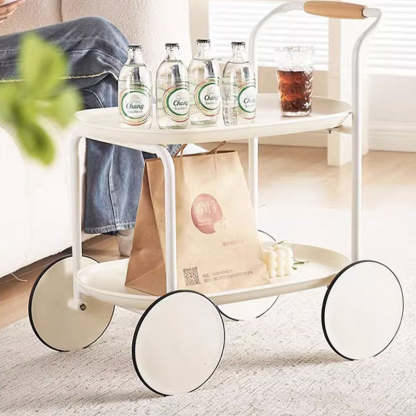 Minimalist Round Acrylic Metal 2-Tier End Table