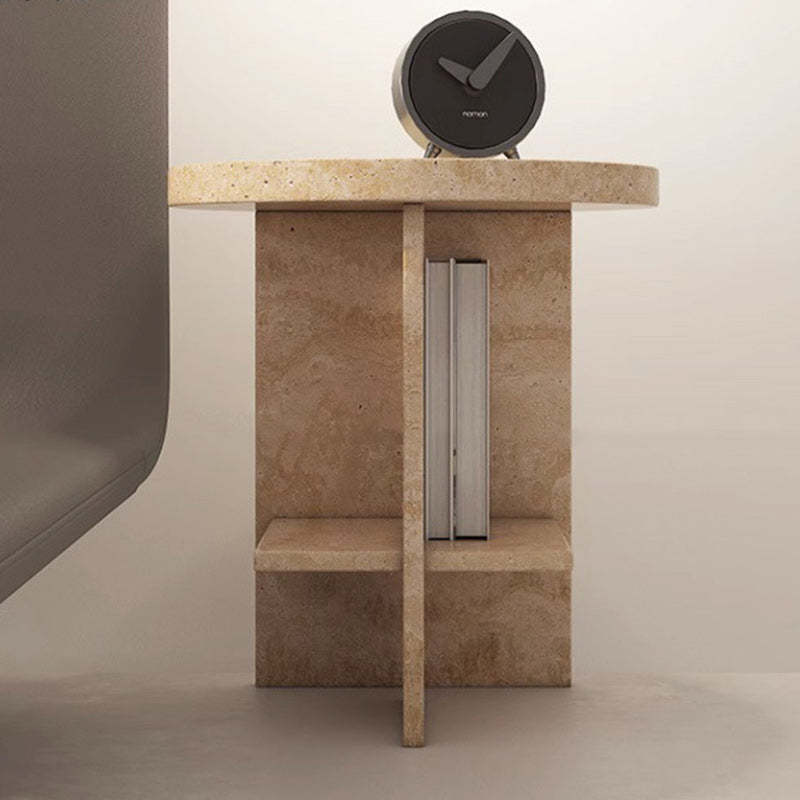 Nordic Travertine Chrysoprase Side Table