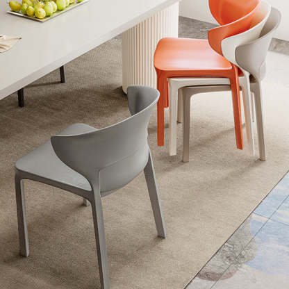 Scandinavian Velvet Ergonomic Stackable Dining Chair — No Cushion / Light Blue