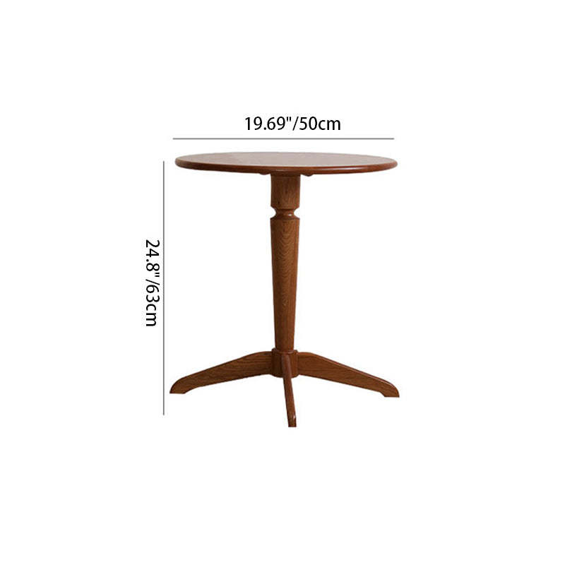 Nordic Round Cherry Wood End Table
