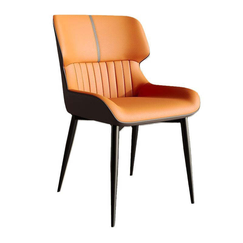 Scandinavian Leather Steel Vein Dining Chair