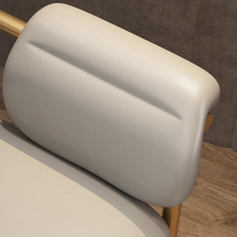 Scandinavian Leather Iron Vanity Stool — Gray / Black