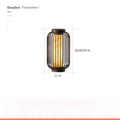 Floor Standing Stainless Steel Brown Modern Caged Outdoor Lanterns-Lighom