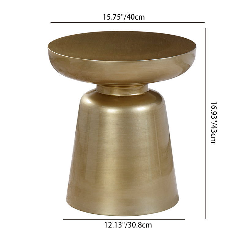 Scandinavian Round Disc Column End Table — Small & Sky Blue