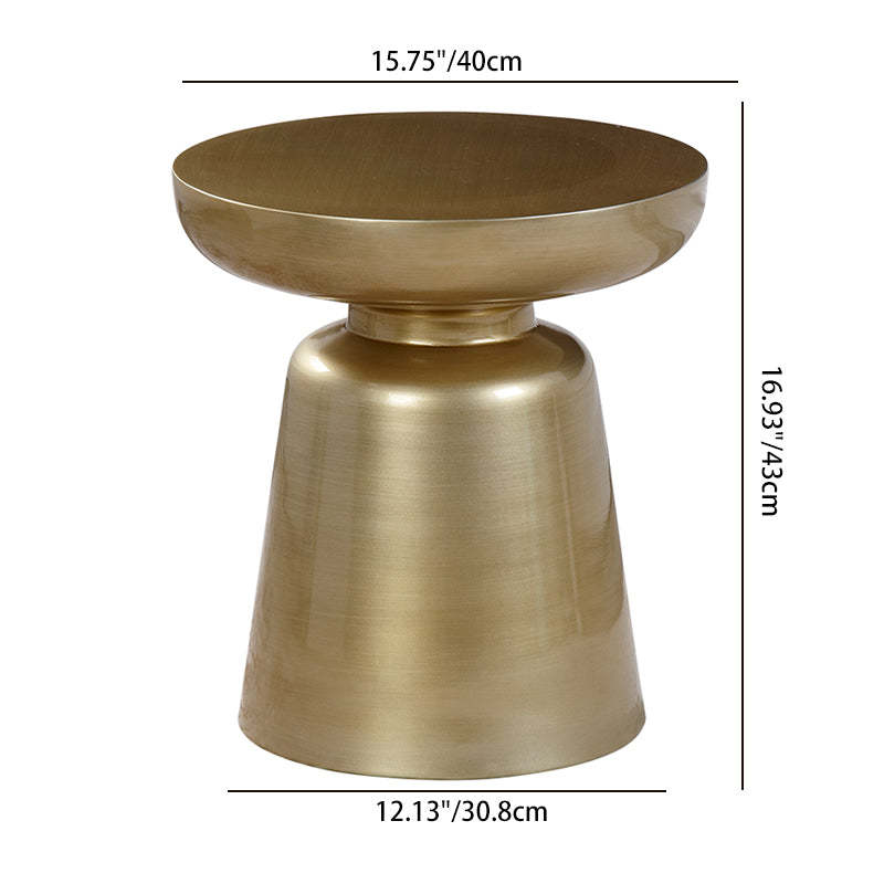 Scandinavian Round Disc Column End Table — Small & Sky Blue