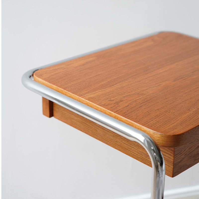 Minimalist Wood Steel End Table