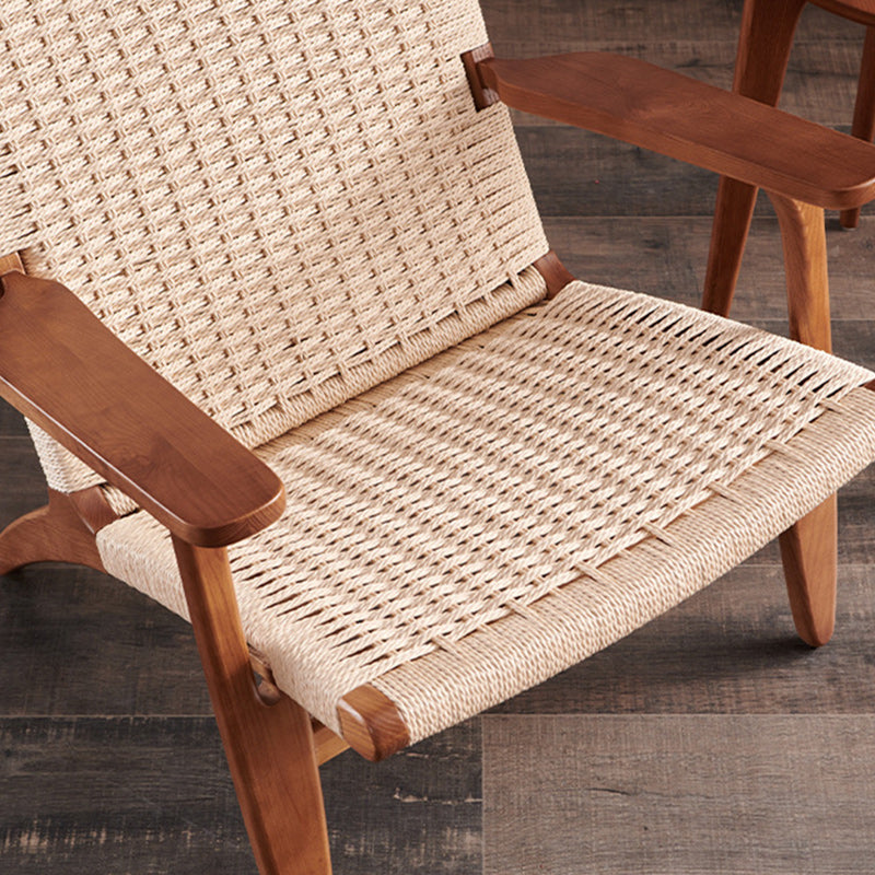 Chinese Kraft Rope Wood Accent Chair