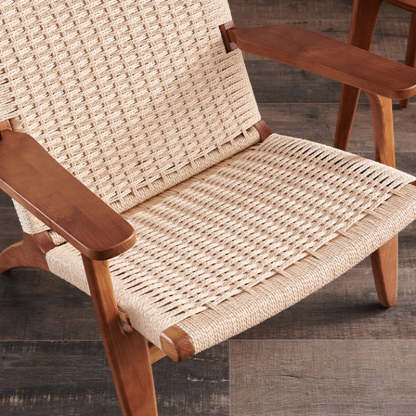 Chinese Kraft Rope Wood Accent Chair