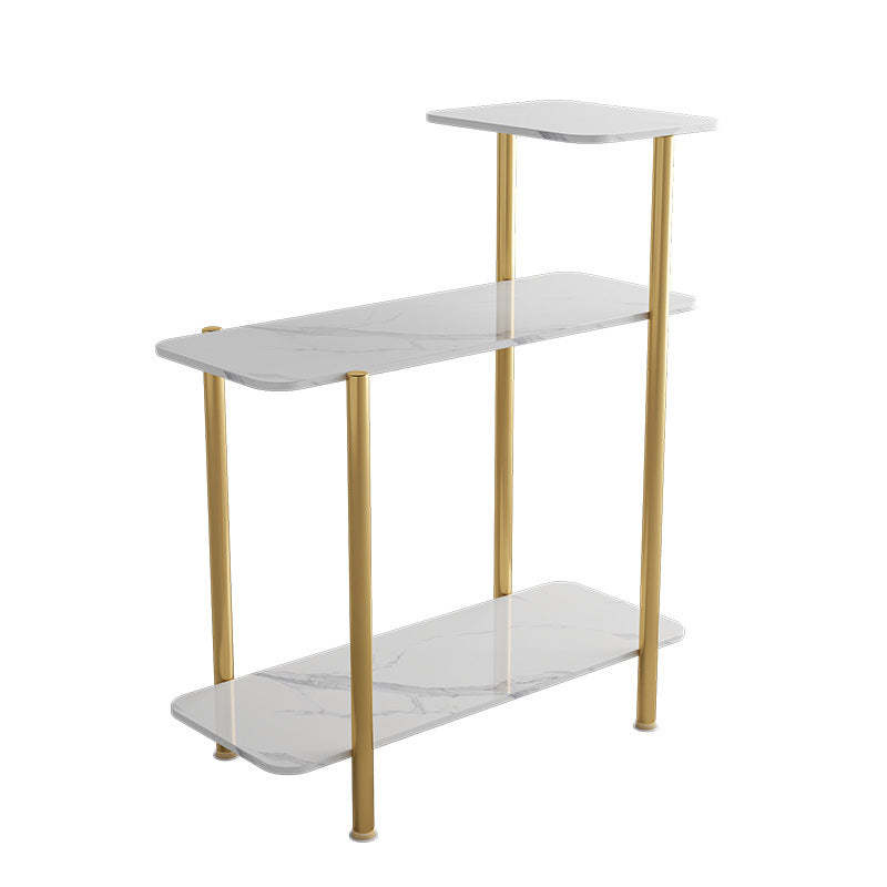 Scandinavian Rock Panel Steel 3-Tier Side Table