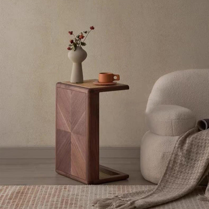 Japanese Solid Wood Steel End Table