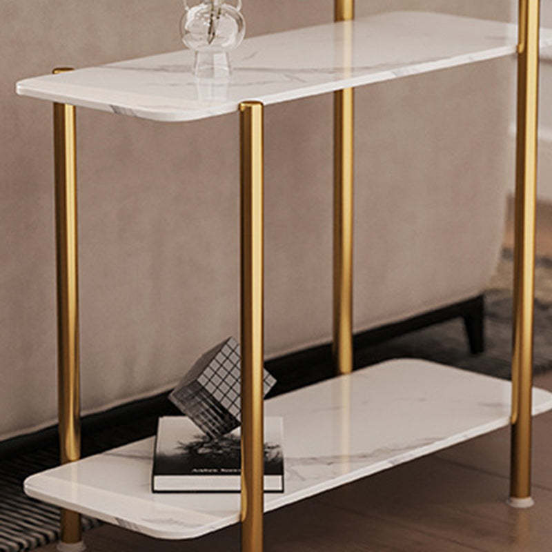 Scandinavian Rock Panel Steel 3-Tier Side Table