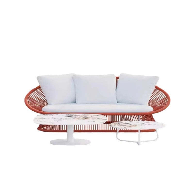 Boho Waterproof Rattan Rope Round Outdoor Side Table
