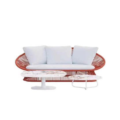 Boho Waterproof Rattan Rope Round Outdoor Side Table