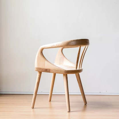 Scandinavian Curved Wood Dining Chair