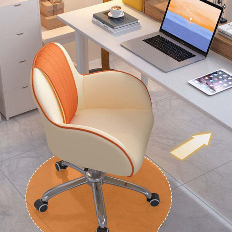 Scandinavian Curved PU Leather Steel Desk Chair