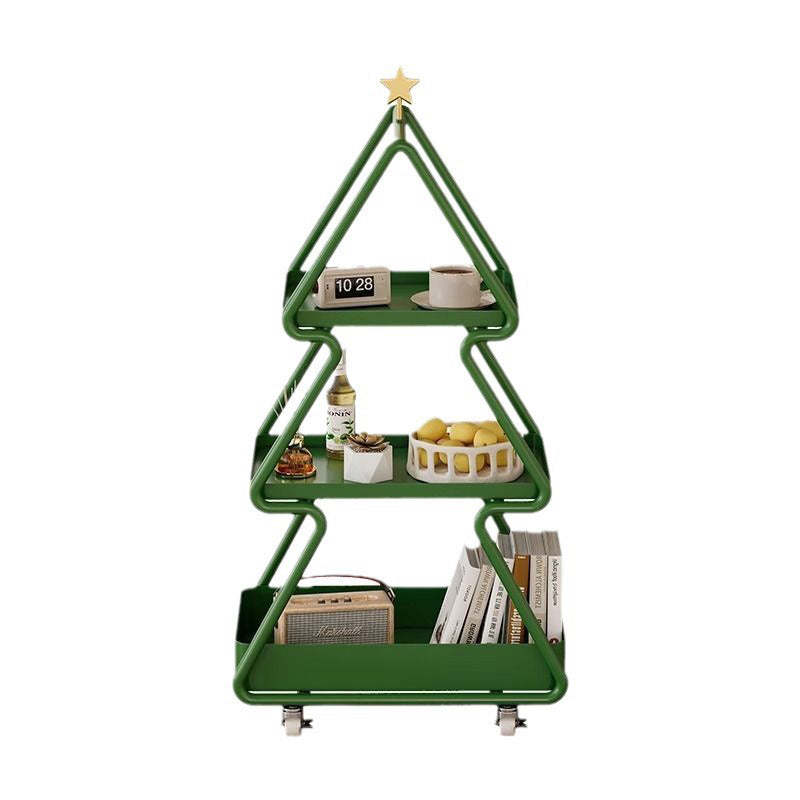 Modern Art Deco Christmas Tree Glass Side Table 3-Tier